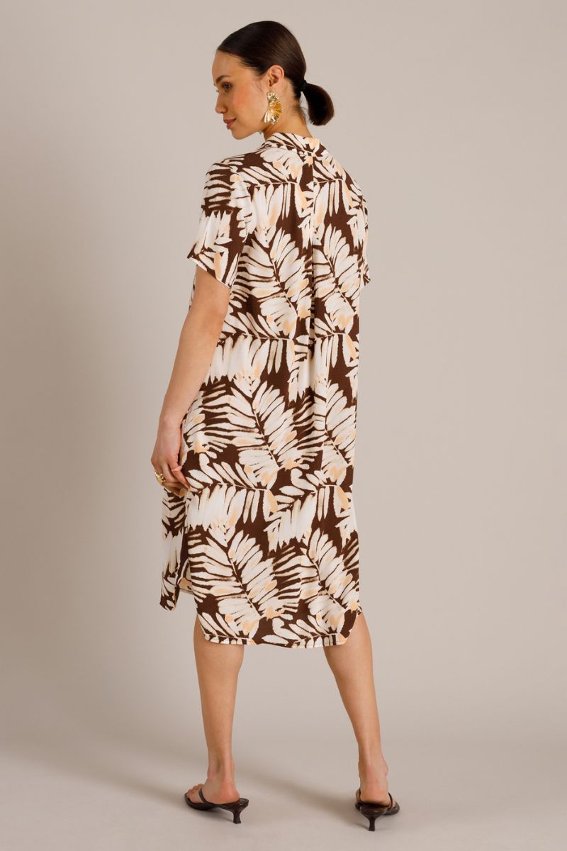 Yest Tereza Essential jurk in coffee brown multicolour